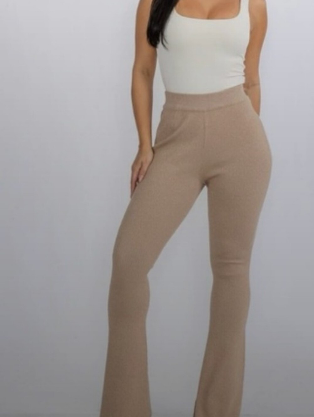 New Gold Sparkle Flare Pants Stretchy Knit
